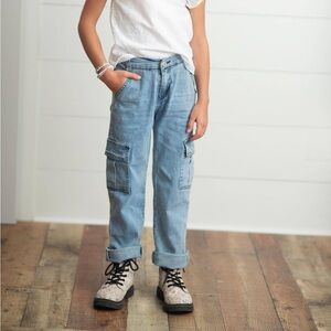 Classic Light Blue Kids Cargo Jeans